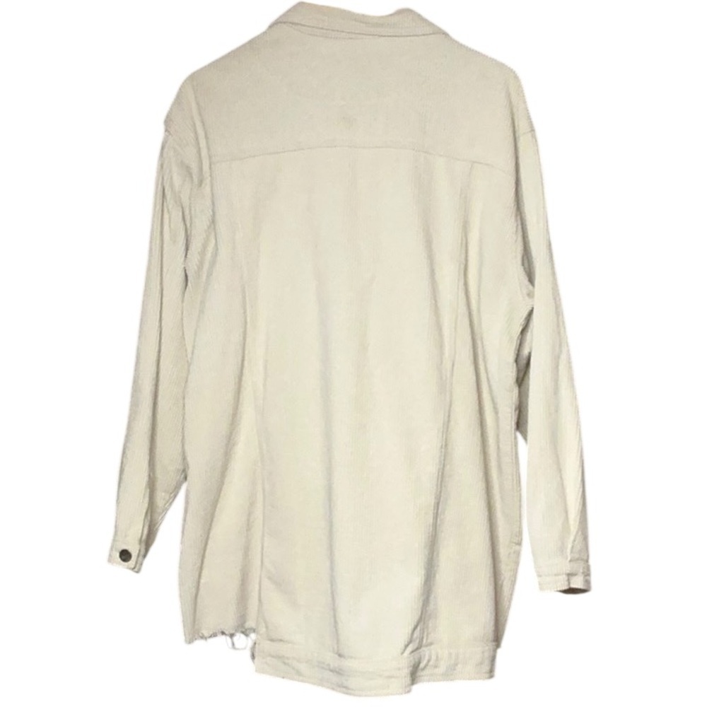 POL Corduroy Light Tan Oversized Boyfriend Jacket with Distressed Hem - Picture 5 of 9